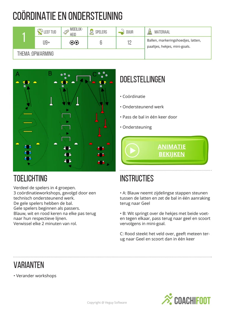 Authentieke preview van een CoachiFoot-oefening